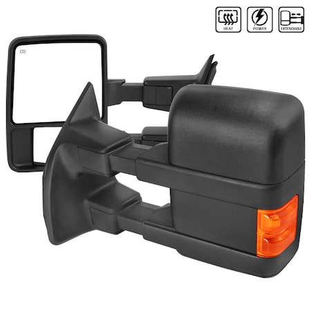 Spec-D Tuning 08-18 Ford F250 Towing Mirrors- Power Heated LED RMX-F25008LEDH-P-FS